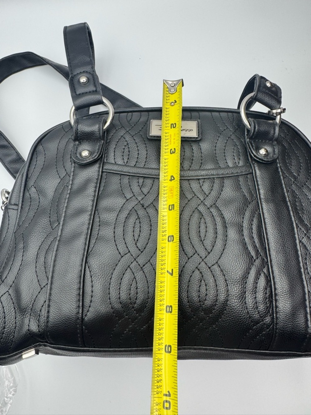 Bella Russo NEW Black Satchel Shoulder & Crossbody Bag Organizer Tote NEW - Picture 6 of 16